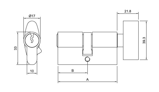 europrofile-one-side-key-drawing