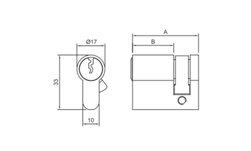 euro-profile-half-cylinder-with-regular-key-drawing